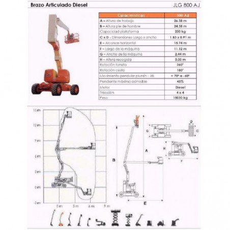 GELENKARM DIESEL 800 AJ, 26 M. JLG