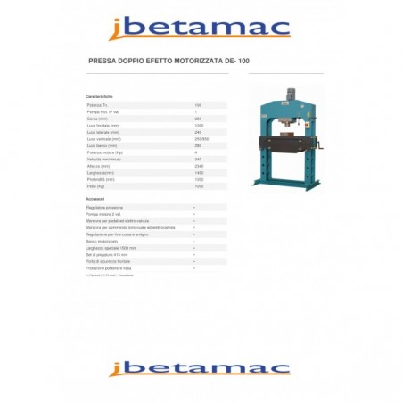 Presse hydraulique DE 100 T neuve